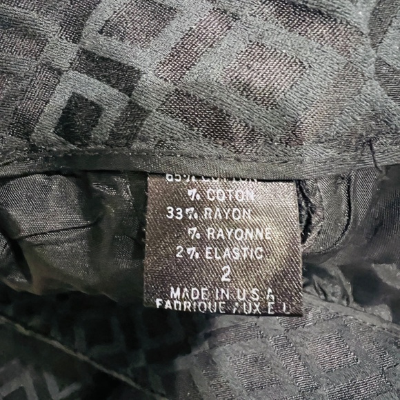 Elie Tahari trouser Pants Women 2 Black Diamond Pattern office geometric pleated - Picture 9 of 17